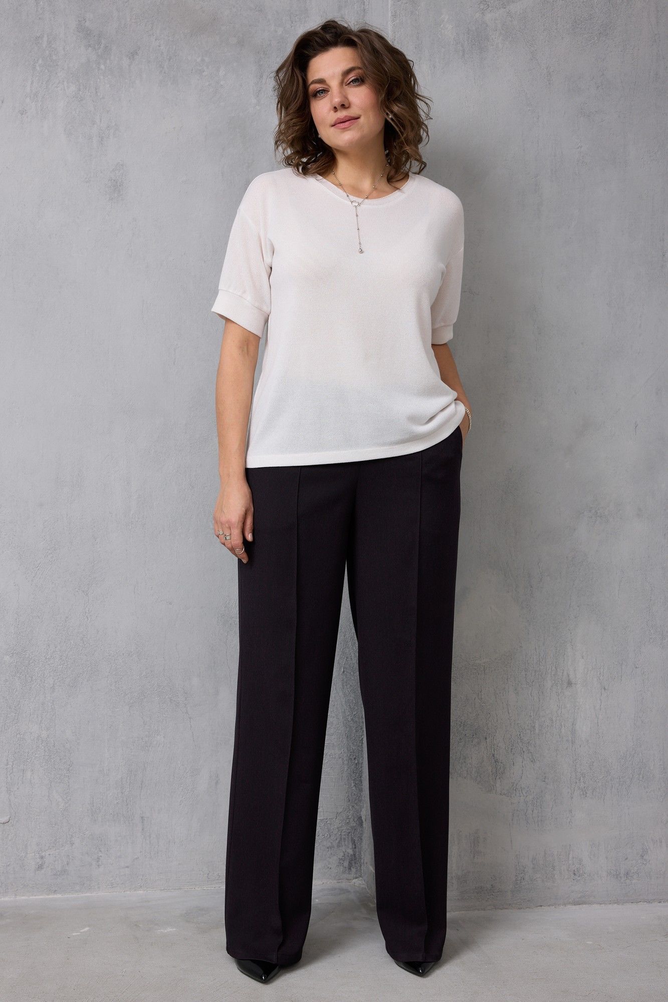 Брюки BegiModa 6079 черный_баклажан