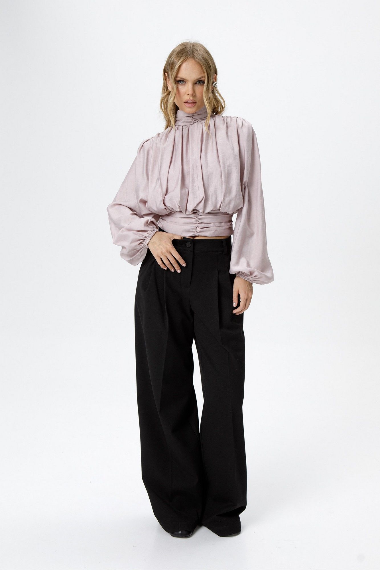 Комплекты брючные PiRS 6475 пыльно-розовый+черный