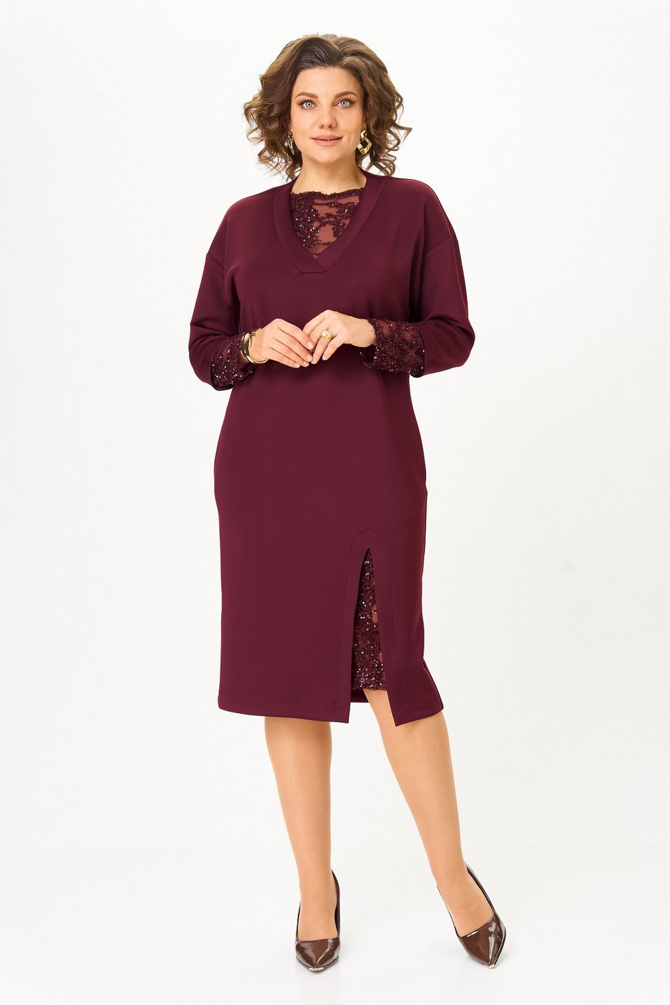 Платья Koketka i K 1337-1 бордовый