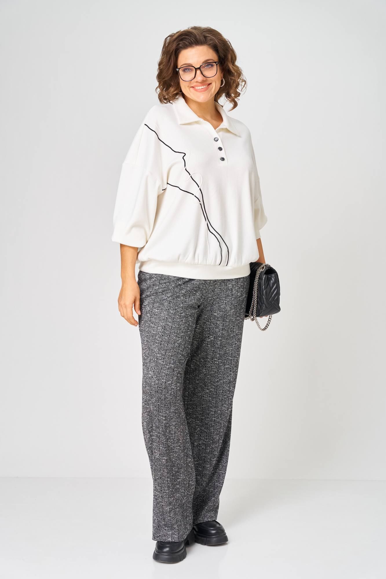 Комплекты брючные Karina deLux M-1414 молочно-серый