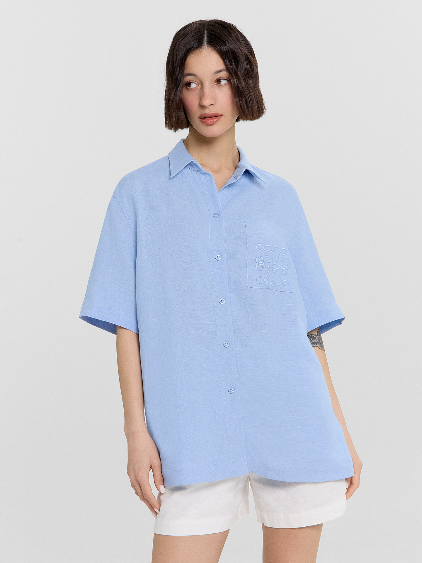 Блузы Mark Formelle 112855-1/1/24-33215Ц-9-2 небо_591_D_вышивка