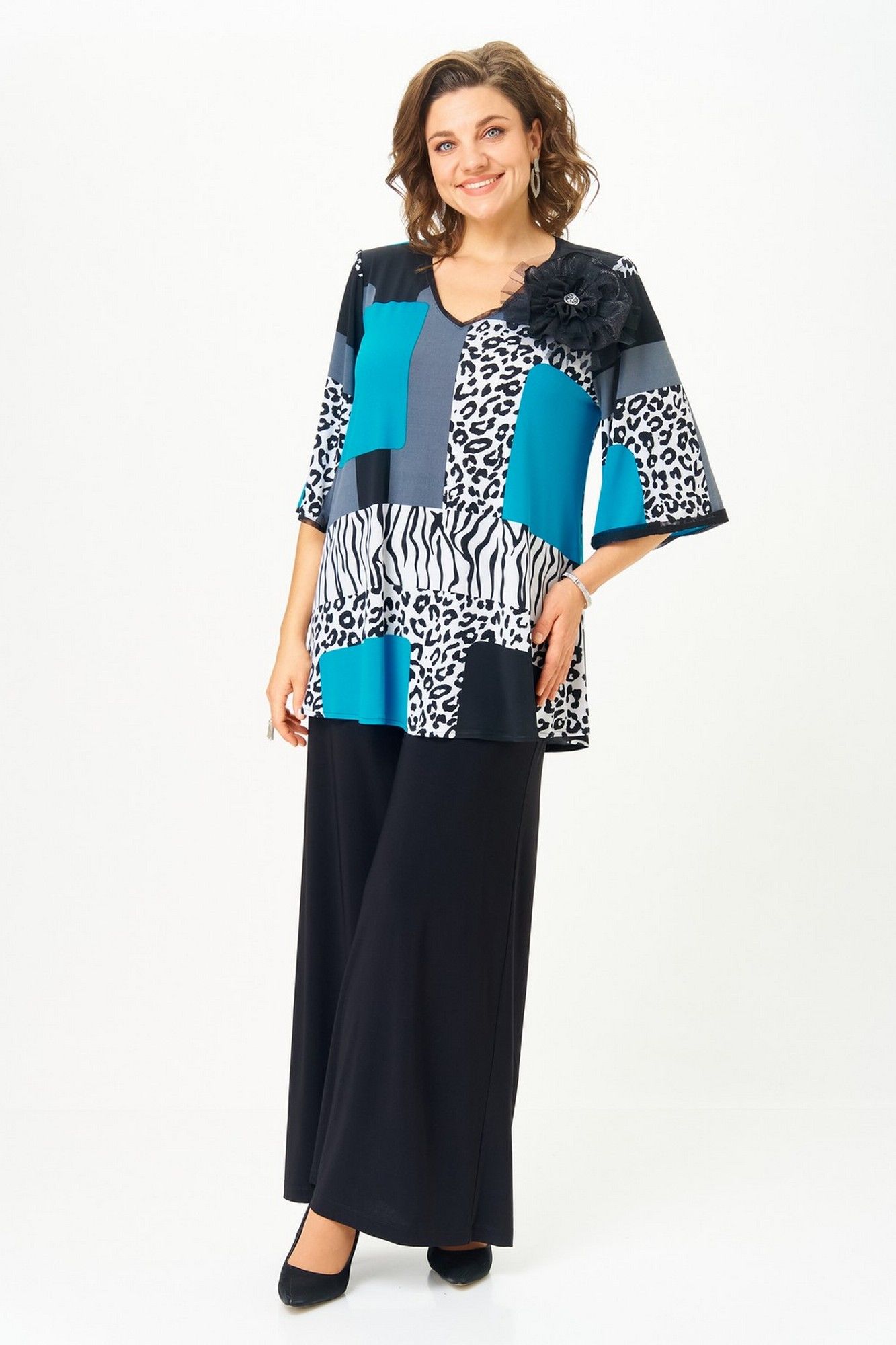 Комплекты брючные Svetlana-Style 5035 черный_принт-черный