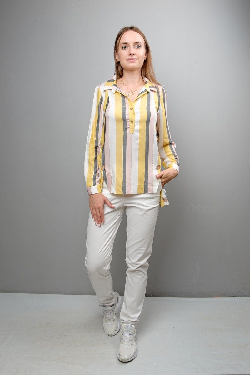 Блузы Mita ЖМ999А желто-серо-розовая
