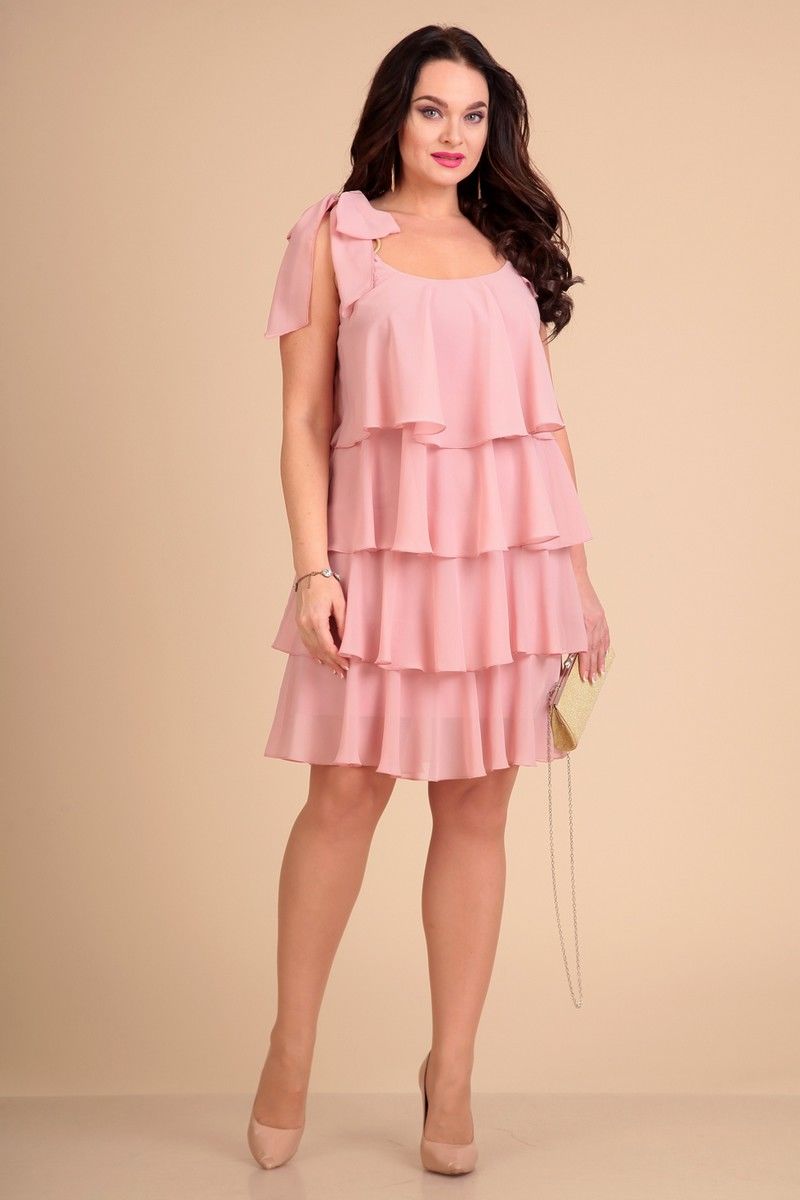 Платья Liona Style 616 нежно-розовый