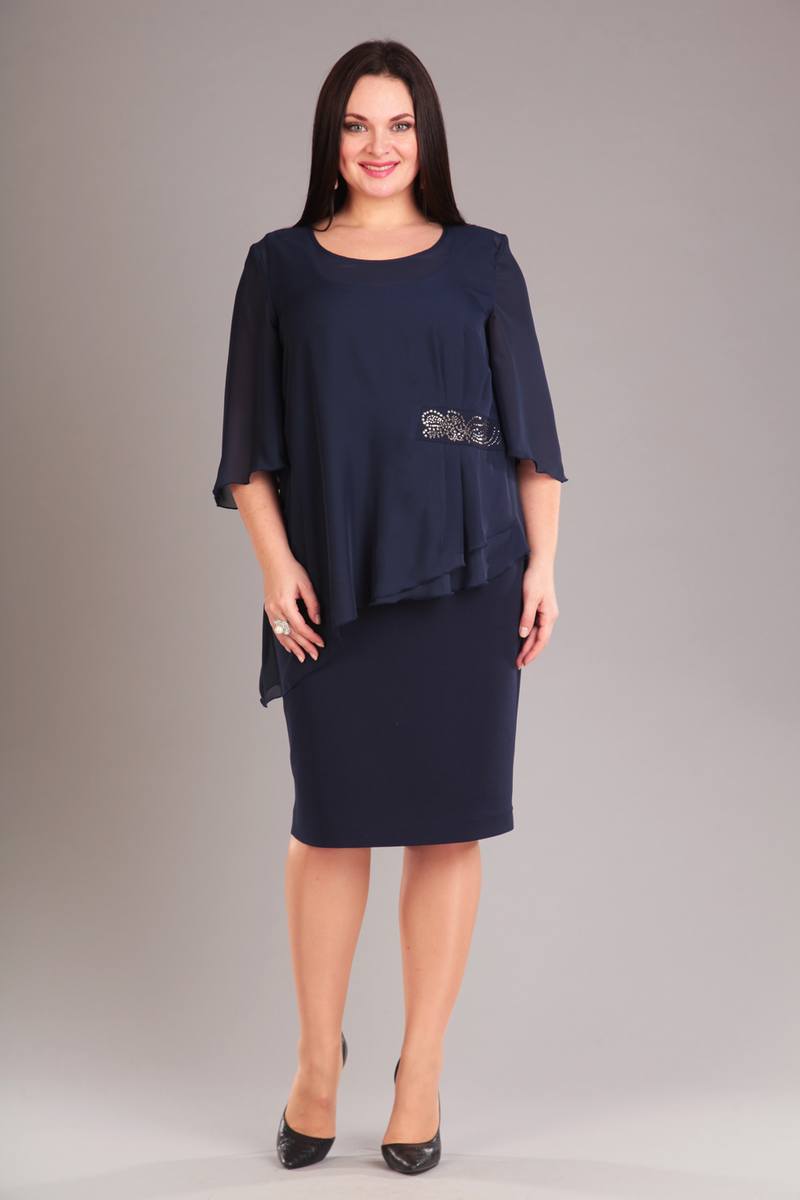 Комплекты с платьем Liona Style 514 темно-синий