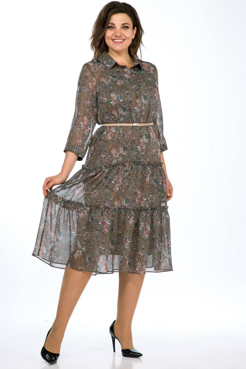 Комплекты с платьем Lady Style Classic 2085/2 хаки-пейсли